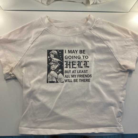 I may be going to hell but at least all my friends will be there” graphic tee - Picture 1 of 2